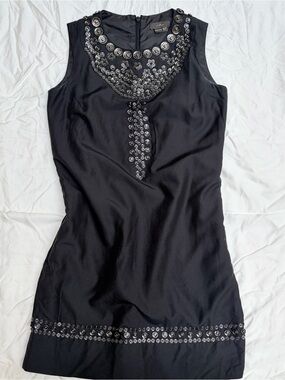 Vera Wang size 4 Black Dress with Silver Button Accents